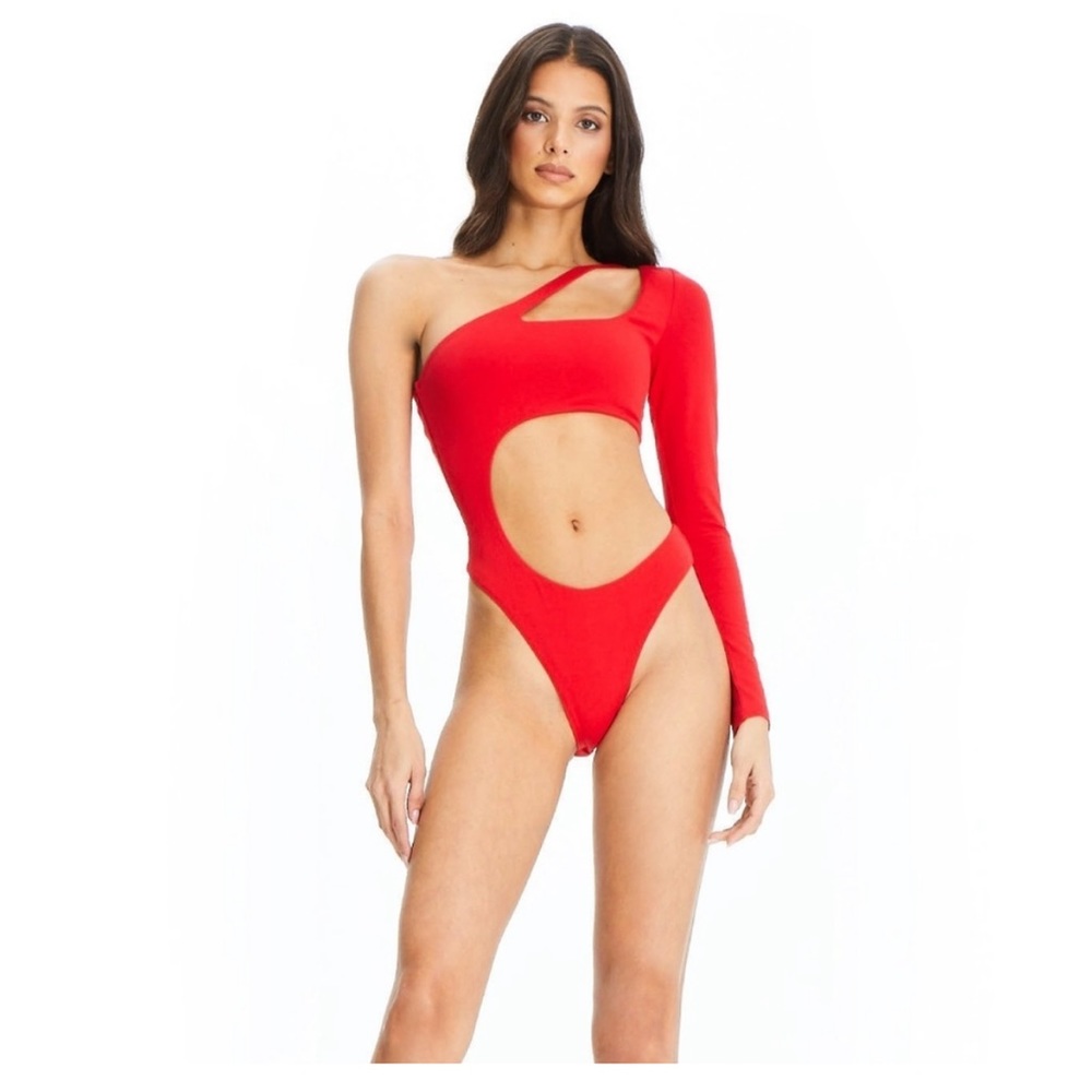 i.am.gia Jupiter One-Shoulder Bodysuit - Red - XS